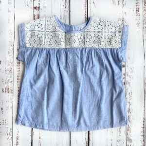 BabyGAP chambray Top with White Lace